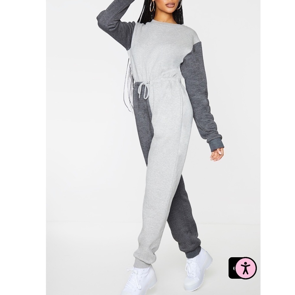 Plt Grey Colorblock Jumpsuit - Picture 3 of 6
